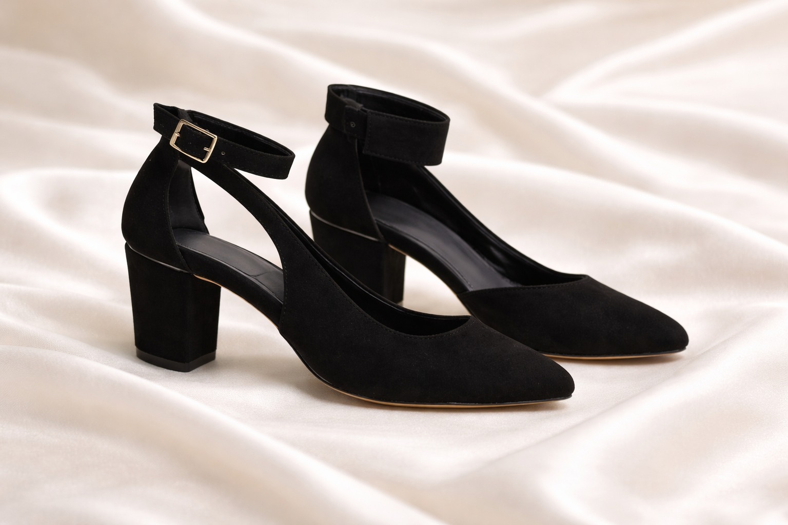 Black Suede Heels - Premium women's footwear curated by The Bigger Step